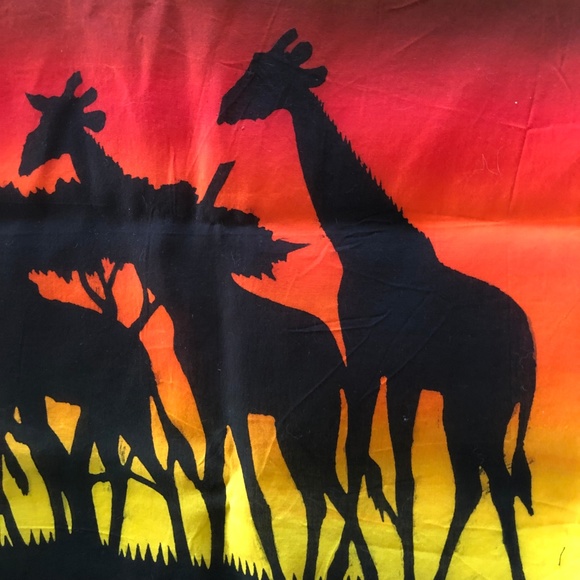 Batik Fabric Panel Wall Hanging Art Safari 40x24 - Picture 3 of 8